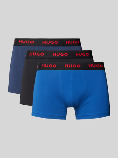 HUGO Boxershort met elastische band met logo in een set van 3 stuks Donkerblauw - 1