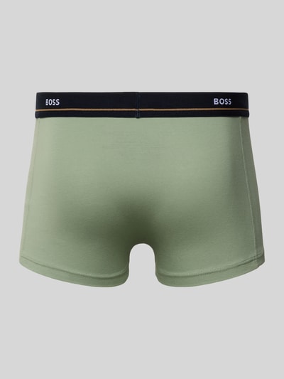Produktfoto, Trunks aus Baumwoll-Mix im 5er-Pack Modell 'ESSENTIAL' von BOSS, Optik: Unifarben, Label-Schriftzug, Bundabschluss: elastisch, Multipack: 5er-Pack, Material: Baumwoll-Mix