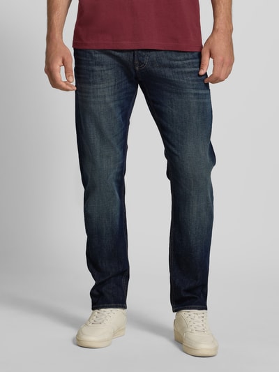 JACK & JONES Jeansy o kroju tapered fit z wpuszczanymi kieszeniami model ‘MIKE’ Ciemnoniebieski 4