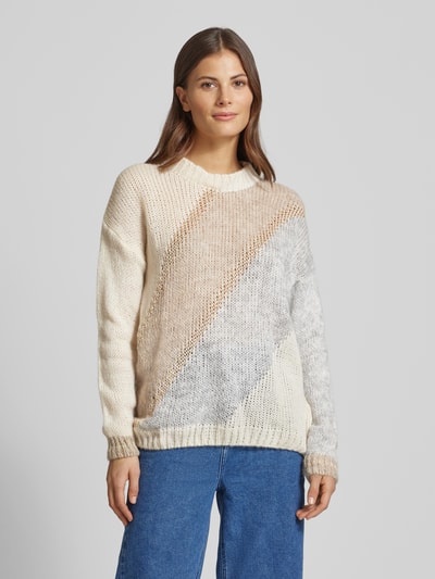 ZABAIONE Strickpullover mit gerippten Abschlüssen Beige 4