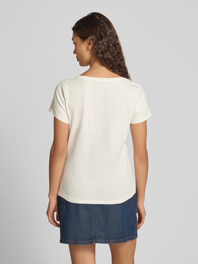 More & More T-shirt z prążkowanym okrągłym dekoltem Złamany biały 5