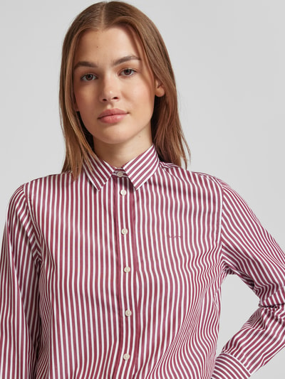 Gant Overhemdblouse met labelstitching Bordeaux - 3