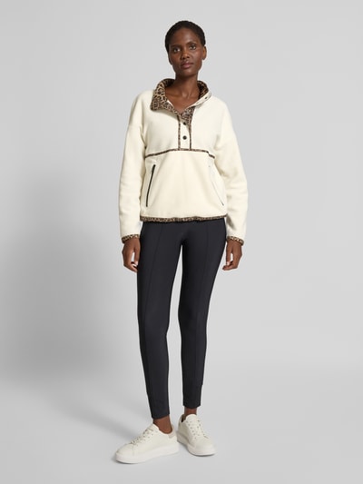 Marc Cain Sweatshirt met opstaande kraag Ecru - 1