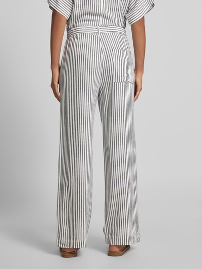 FREE/QUENT Straight leg stoffen broek met strikceintuur, model 'Lavisco' Donkerblauw - 5