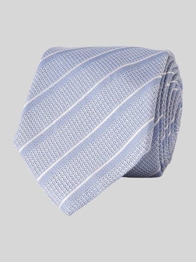 Gierremilano Zijden stropdas met fijn structuurmotief Bleu - 1
