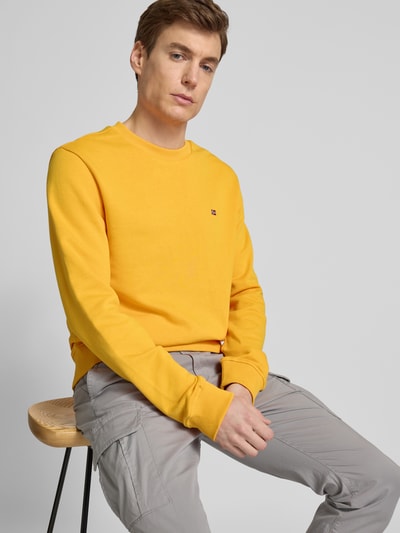 Napapijri Sweatshirt met labelstitching, model 'BALIS' Oranje - 3