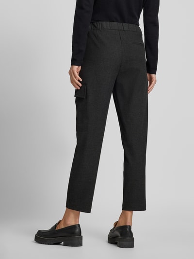 Marc O'Polo Relaxed Fit Cargo-Joggpants aus Viskose-Mix mit feinem Hahnentritt-Muster Black 5