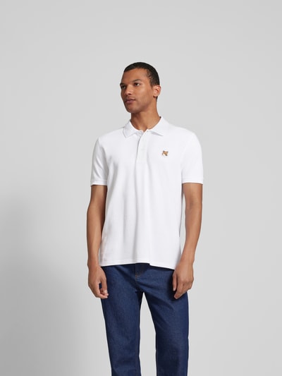 MAISON KITSUNE Poloshirt mit Motiv-Applikation Weiss 4