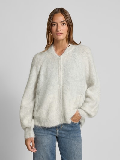 American Vintage Strickjacke aus Alpaka-Mix Modell 'NIBY' Hellgrau Melange 4