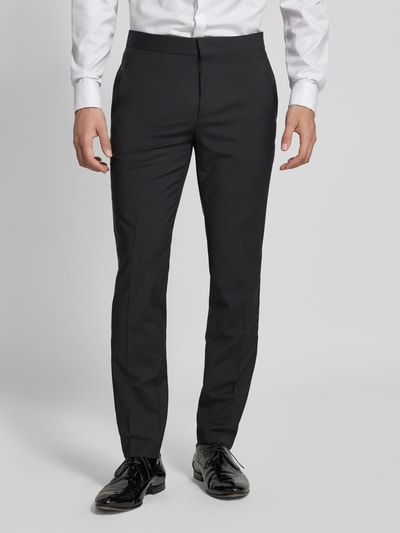 HUGO Regular fit pantalon met persplooien Zwart - 4