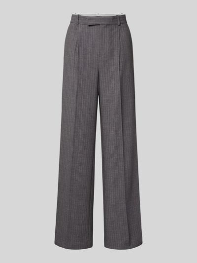 Mango Wide Leg Bundfaltenhose mit Gürtelschlaufen Modell 'BOWERY' Anthrazit 1