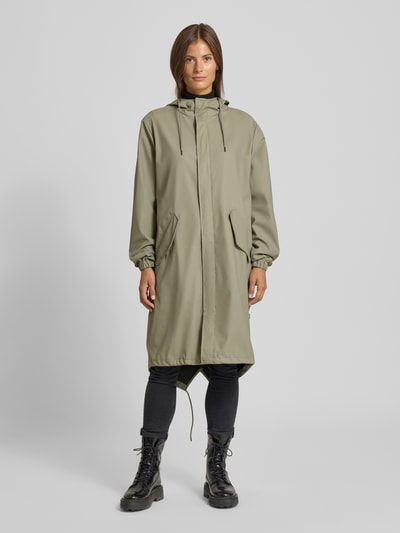 RAINS Parka mit Pattentaschen Modell 'Fishtail' Schilf 4