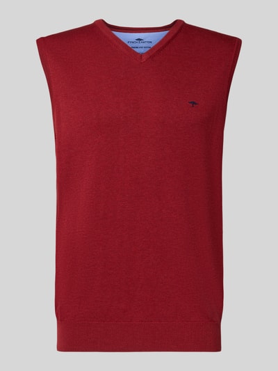 Fynch-Hatton Pullunder mit Logo-Detail Modell 'Slipover Superfine' Dunkelrot 2