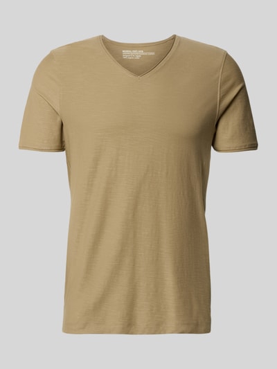MCNEAL T-Shirt mit V-Ausschnitt und Rollsaum Mud 1