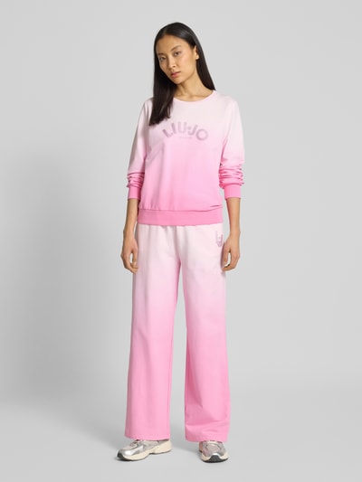 LIU JO SPORT Sweatshirt mit Strasssteinbesatz Rosa 1