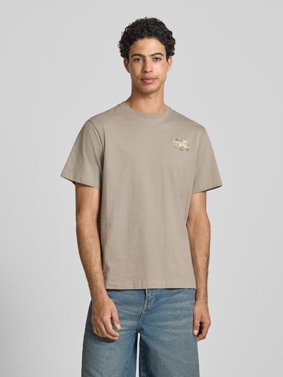 The North Face T-Shirt mit Label-Print und Rundhalsausschnitt Stein 4