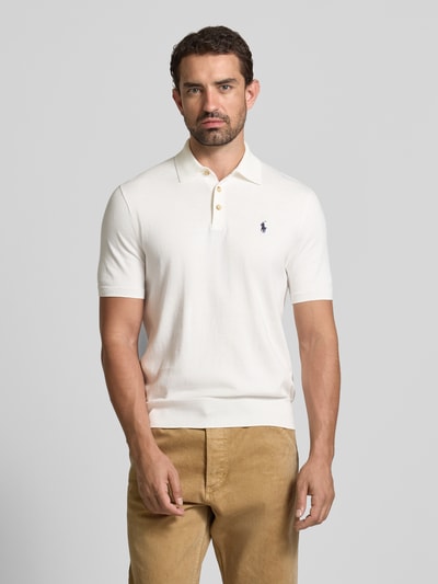 Polo Ralph Lauren Regular Fit Poloshirt mit Label-Stitching Offwhite 4