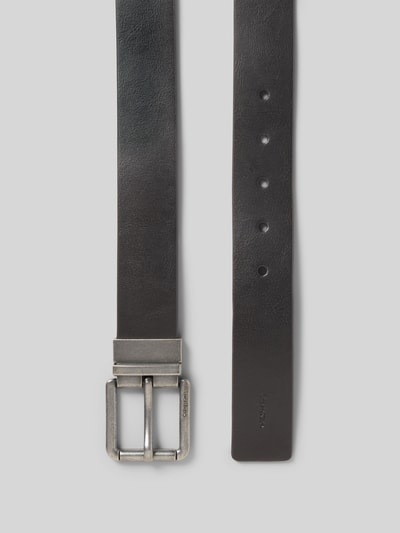 Produktfoto, Gürtel aus echt buffelleer van CK Calvin Klein voor heren, glad leer, leerlook, doornsluiting, label in reliëf, dubbellaags