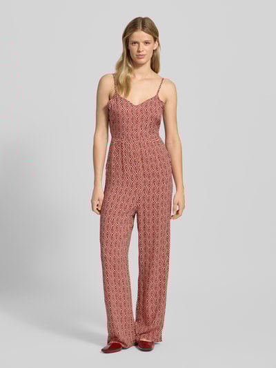 Only Kombinezon o kroju regular fit z czystej wiskozy model ‘NOVA LIFE’ Bordowy 4