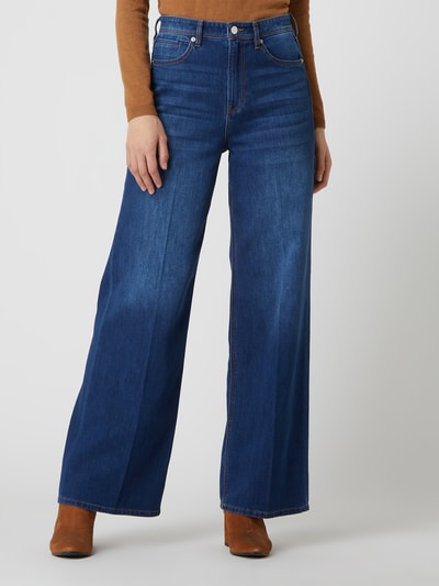 s.Oliver RED LABEL Wide leg high rise jeans met stretch, model 'Suri' Blauw - 4