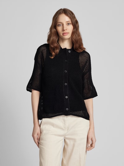 Vila Strickshirt mit Lochmuster Modell 'ZOLA' Black 4