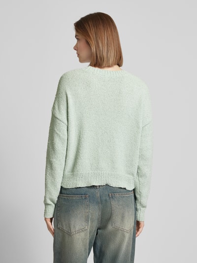 Only Pullover met extra brede schouders, model 'TERESA' Rietgroen - 5