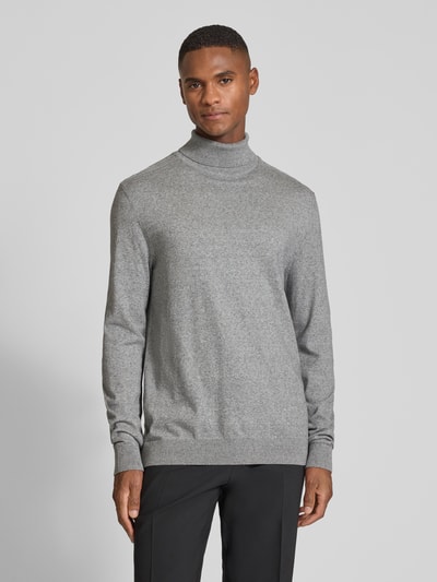 SELECTED HOMME Regular Fit Strickpullover aus reiner Baumwolle Modell 'BERG' Hellgrau Melange 4