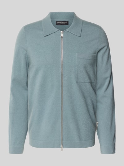Marc O'Polo Regular Fit Strickjacke aus Schurwoll-Mix Eisblau 2
