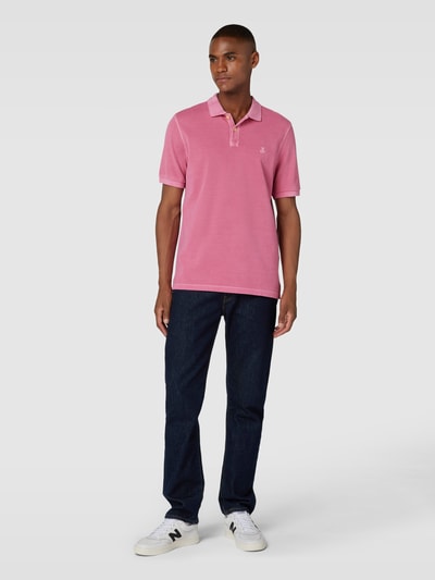 Marc O'Polo Poloshirt mit Label-Stitching Rosa 1