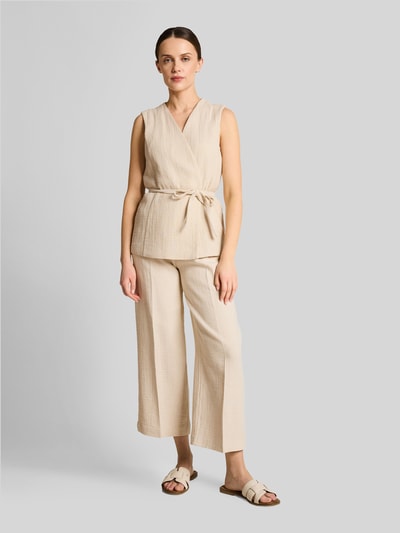 Tom Tailor Regular Fit Indoor-Weste aus Baumwolle-Leinen-Mix Sand 1