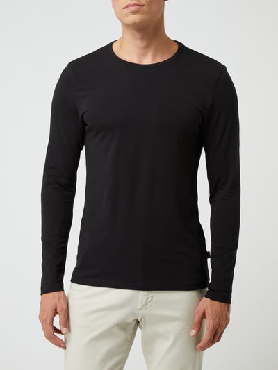 Casual Friday Slim fit shirt met lange mouwen en stretch, model 'Theo'  Antraciet - 4