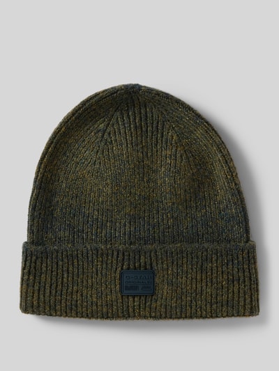 G-Star Raw Beanie mit Label-Patch und Woll-Anteil Modell 'Geffo' Oliv 1