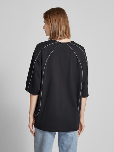 Review Oversized T-Shirt mit Label-Print Black 5