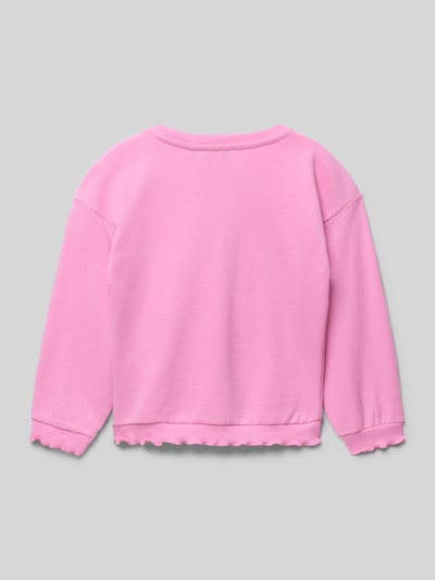 Produktfoto, Regular Fit Sweatshirt mit Allover-Motiv-Print van Blue Seven in roze katoen, ronde hals, elastische boorden