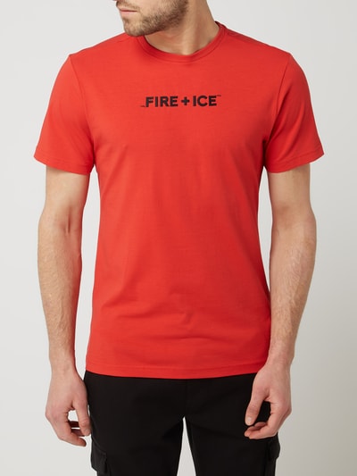 FIRE + ICE T-shirt z logo model ‘Matteo’ Czerwony 4