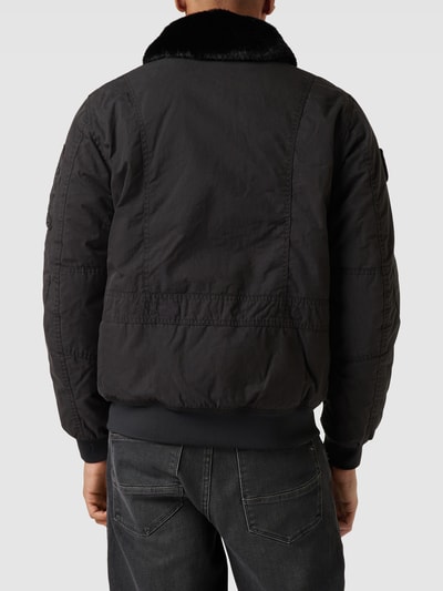 Aeronautica Militare Jacke mit Kunstfellbesatz Modell 'PILOT' Schwarz 5
