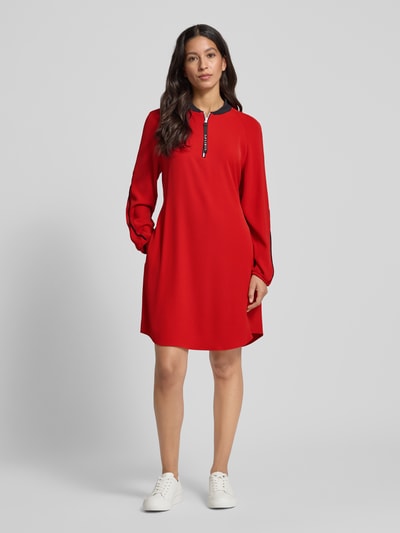 Marc Cain Knielanges Kleid mit geripptem Stehkragen Rot 1