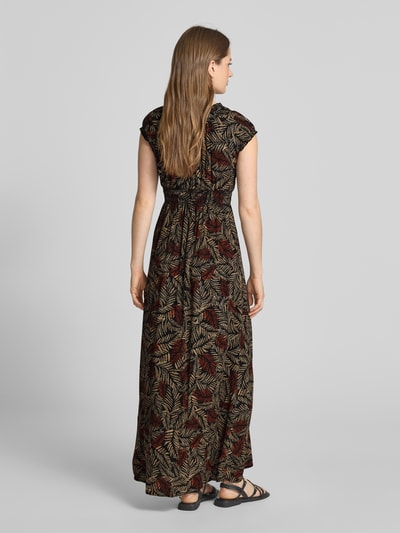 Apricot Maxikleid aus Viskose mit V-Ausschnitt Black 5