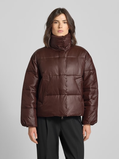 mbyM Gewatteerd jack met opstaande kraag, model 'Seraphina' Middenbruin - 4