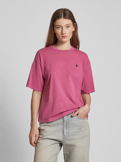 Carhartt Work In Progress Oversized T-Shirt mit Label-Patch Modell 'NELSON' Pink 4