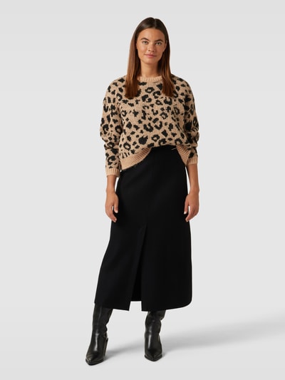 Vero Moda Gebreide pullover in dierenlook, model 'ZELMA' Lichtbruin - 1