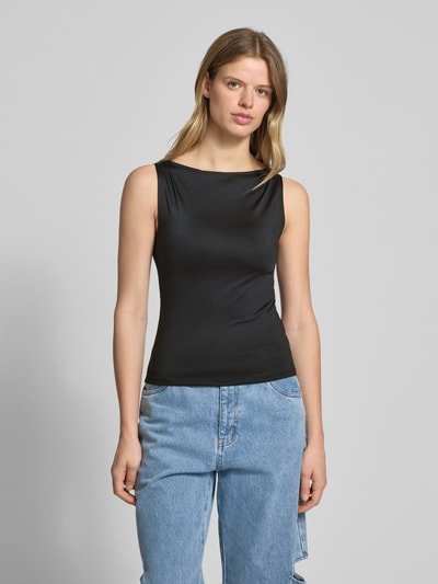 WEEKDAY Tanktop met boothals model 'Annie' Zwart - 4