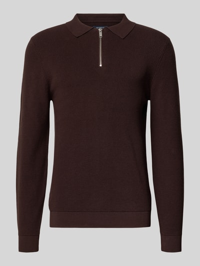MCNEAL Strickpullover mit Reverskragen Schoko Melange 2