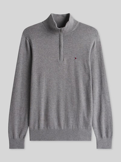 Tommy Hilfiger Troyer o kroju regular fit z czystej bawełny Jasnoszary 2