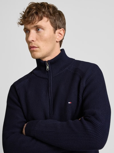 Tommy Hilfiger Strickpullover mit Label-Stitching Marine 3