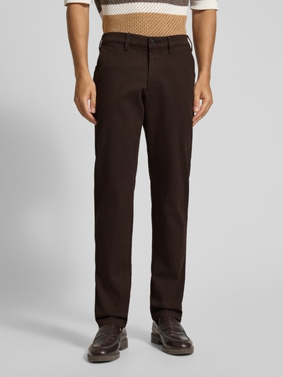 Christian Berg Men Regular fit broek met steekzakken Hazelnoot gemêleerd - 4