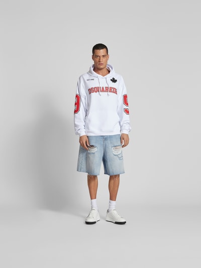 Dsquared2 Oversized Hoodie mit Label-Print Weiss 1