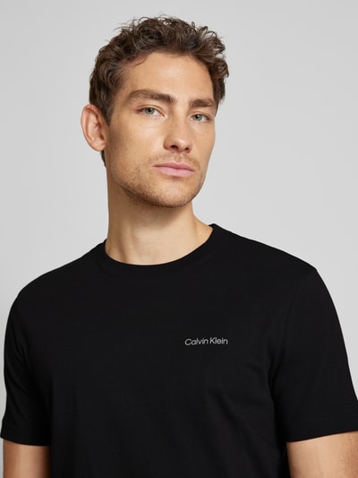 CK Calvin Klein T-shirt met labelprint, model 'ENLARGED' Zwart - 3