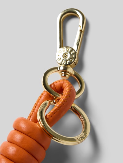 Abro Sleutelhanger van echt leer met label in reliëf Oranje - 2