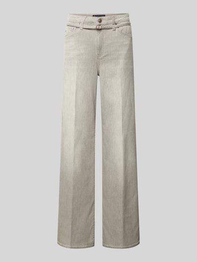 Raffaello Rossi Straight leg jeans met ceintuur, model 'Sventy B' Lichtgrijs - 2